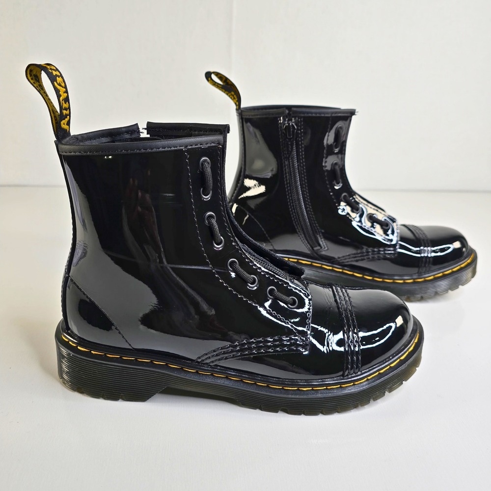 Dr. Martens Sinclair Black Patent Lamper Leather Platform Boots US Size 4